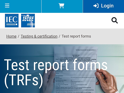 BELLIS Testing and Certification develops IECEE Test Report Forms (TRFs)